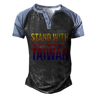 Stand With Taiwan Taiwanese Independence Great Gift Graphic Design Printed Casual Daily Basic Men's Henley Shirt Raglan Sleeve 3D Print T-shirt - Thegiftio UK