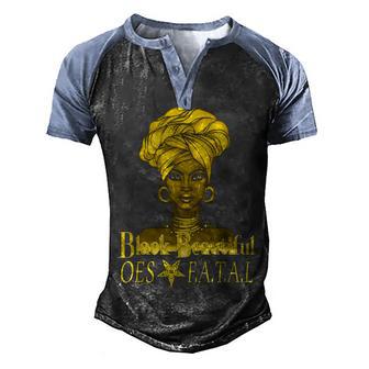 Star Oes Fatal Diva Black Beautiful Men's Henley Shirt Raglan Sleeve 3D Print T-shirt - Thegiftio UK
