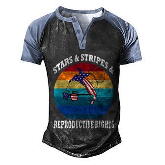 Stars And Stripes And Reproductive Rights Pro Choice Men's Henley Shirt Raglan Sleeve 3D Print T-shirt - Thegiftio UK