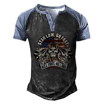 Stay Low Go Fast Kill First Die Last Graphic Design Printed Casual Daily Basic Men's Henley Shirt Raglan Sleeve 3D Print T-shirt - Thegiftio UK