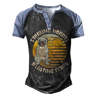 Stealing Hearts And Blasting Farts Dog Pug Men's Henley Shirt Raglan Sleeve 3D Print T-shirt - Thegiftio UK