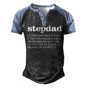 Stepdad Definition Stepfather Men's Henley Shirt Raglan Sleeve 3D Print T-shirt - Thegiftio UK