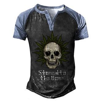 Stoned To The Bone Graphic Design Printed Casual Daily Basic Men's Henley Shirt Raglan Sleeve 3D Print T-shirt - Thegiftio UK