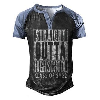 Straight Outta High School Class Of 2022 Men's Henley Shirt Raglan Sleeve 3D Print T-shirt - Thegiftio UK