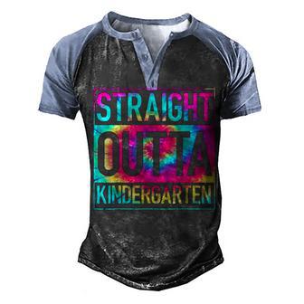 Straight Outta Kindergarten Class Of 2022 Graduation Tie Dye Men's Henley Shirt Raglan Sleeve 3D Print T-shirt - Thegiftio UK
