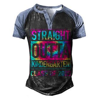 Straight Outta Kindergarten Graduation Class Of 2022 Men's Henley Shirt Raglan Sleeve 3D Print T-shirt - Thegiftio UK