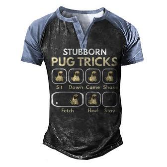 Stubborn Pug Tricks Men's Henley Shirt Raglan Sleeve 3D Print T-shirt - Thegiftio UK