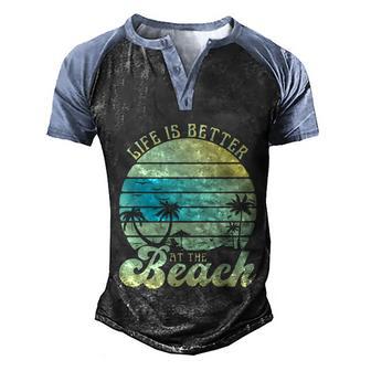 Summer Vacation Beach Vacation Life Is Better At The Beach Gift Graphic Design Printed Casual Daily Basic Men's Henley Shirt Raglan Sleeve 3D Print T-shirt - Thegiftio UK