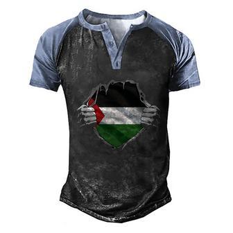 Super Palestinian Heritage Proud Palestine Roots Flag Gift Graphic Design Printed Casual Daily Basic Men's Henley Shirt Raglan Sleeve 3D Print T-shirt - Thegiftio UK
