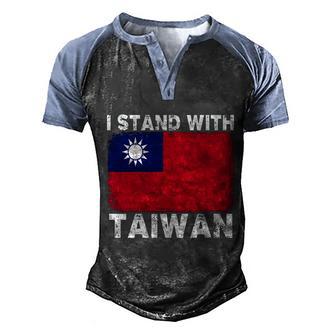 Support Taiwan I Stand With Taiwan Taiwanese Flag Gift Graphic Design Printed Casual Daily Basic V2 Men's Henley Shirt Raglan Sleeve 3D Print T-shirt - Thegiftio UK