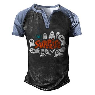 Surprise Halloween T- Men's Henley Shirt Raglan Sleeve 3D Print T-shirt - Thegiftio UK