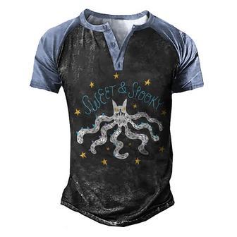 Sweet And Spooky Graphic Design Printed Casual Daily Basic Men's Henley Shirt Raglan Sleeve 3D Print T-shirt - Thegiftio UK