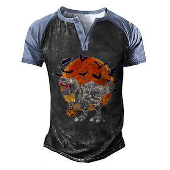 T-Rex Mummy Attack Spooky Halloween Graphic Design Printed Casual Daily Basic Men's Henley Shirt Raglan Sleeve 3D Print T-shirt - Thegiftio UK