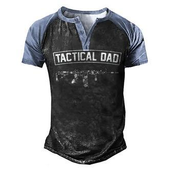 Tactical Dad Men's Henley Shirt Raglan Sleeve 3D Print T-shirt - Seseable