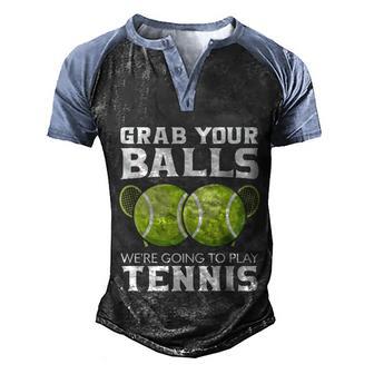 Take Your Balls With You Play Tennis Gift Men's Henley Shirt Raglan Sleeve 3D Print T-shirt - Thegiftio UK