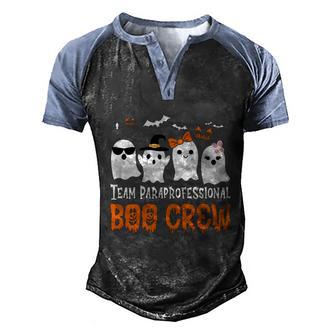 Team Paraprofessional Boo Crew Halloween Ghost Graphic Design Printed Casual Daily Basic Men's Henley Shirt Raglan Sleeve 3D Print T-shirt - Thegiftio UK