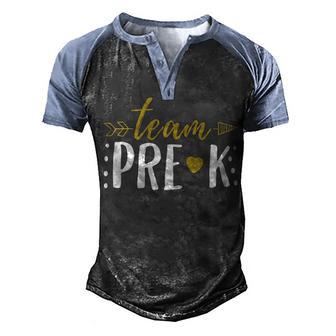 Team Pre K Preschool Teacher Student Arrow Men's Henley Shirt Raglan Sleeve 3D Print T-shirt - Thegiftio UK