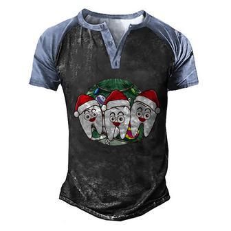 Teeth Santa Hat Chrismas Xcool Giftmas Dental Assistant Hygienist Meaningful Gif Men's Henley Shirt Raglan Sleeve 3D Print T-shirt - Thegiftio UK