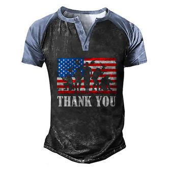 Thank You Army Memorial Day Partiotic Military Veteran Graphic Design Printed Casual Daily Basic Men's Henley Shirt Raglan Sleeve 3D Print T-shirt - Thegiftio UK