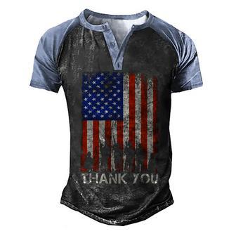 Thank You Veteran Graphic Design Printed Casual Daily Basic Men's Henley Shirt Raglan Sleeve 3D Print T-shirt - Thegiftio UK