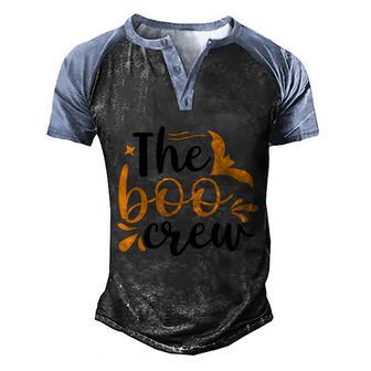 The Boo Crew Halloween Quote Graphic Design Printed Casual Daily Basic Men's Henley Shirt Raglan Sleeve 3D Print T-shirt - Thegiftio UK