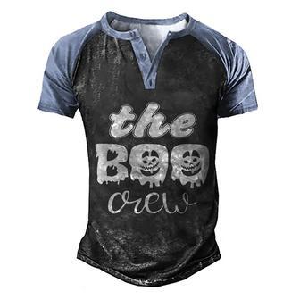 The Boo Crew Halloween Quote Graphic Design Printed Casual Daily Basic Men's Henley Shirt Raglan Sleeve 3D Print T-shirt - Thegiftio UK