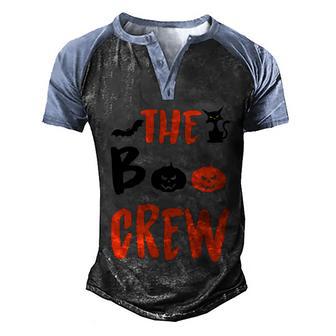 The Boo Crew Pumpkin Halloween Quote Graphic Design Printed Casual Daily Basic Men's Henley Shirt Raglan Sleeve 3D Print T-shirt - Thegiftio UK