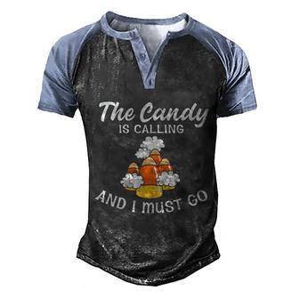 The Candy Corn Is Calling And I Must Go Halloween Day Graphic Design Printed Casual Daily Basic Men's Henley Shirt Raglan Sleeve 3D Print T-shirt - Thegiftio UK
