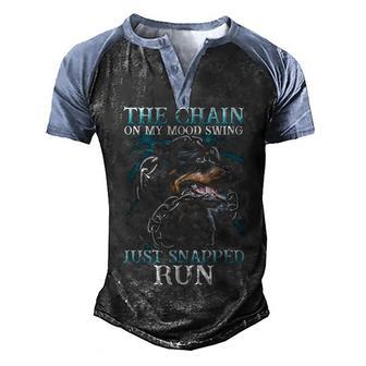 The Chain On My Mood Swing Just Snapped Run – Pitbull Dog Men's Henley Shirt Raglan Sleeve 3D Print T-shirt - Thegiftio UK