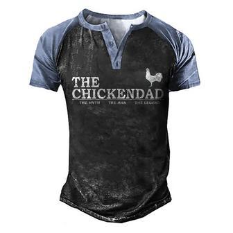 The Chicken Dad Fathers Day Gift Men's Henley Shirt Raglan Sleeve 3D Print T-shirt - Thegiftio UK