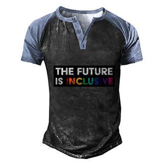 The Future Is Inclusive Disability Awareness Graphic Design Printed Casual Daily Basic Men's Henley Shirt Raglan Sleeve 3D Print T-shirt - Thegiftio UK