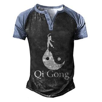 The Martial Art Of Qigong Chinese Culture Graphic Design Printed Casual Daily Basic Men's Henley Shirt Raglan Sleeve 3D Print T-shirt - Thegiftio UK