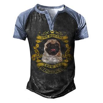The Moment I Saw You I Love You Pug Lovers Men's Henley Shirt Raglan Sleeve 3D Print T-shirt - Thegiftio UK