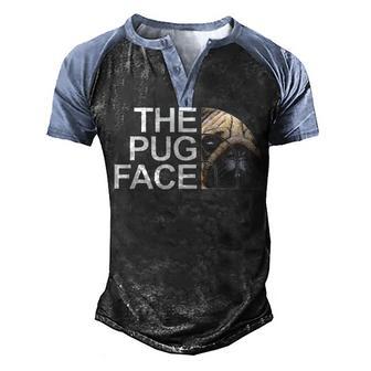 The Pug Face Men's Henley Shirt Raglan Sleeve 3D Print T-shirt - Thegiftio UK