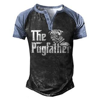 The Pugfather 1 Men's Henley Shirt Raglan Sleeve 3D Print T-shirt - Thegiftio UK
