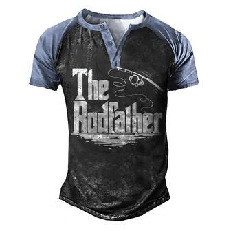 The Rodfather Fishing Fisherman Gift Men's Henley Shirt Raglan Sleeve 3D Print T-shirt - Thegiftio UK