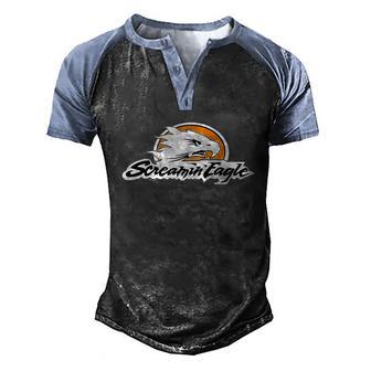 The Screaming Eagle Cool Vector Design Graphic Design Printed Casual Daily Basic Men's Henley Shirt Raglan Sleeve 3D Print T-shirt - Thegiftio UK