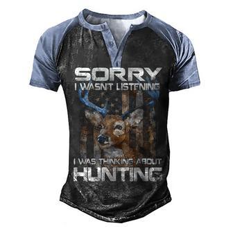 Thinking About Hunting V2 Men's Henley Shirt Raglan Sleeve 3D Print T-shirt - Thegiftio UK