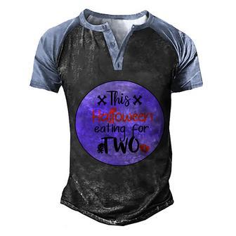 This Halloween Eating For Two Halloween Quote Graphic Design Printed Casual Daily Basic Men's Henley Shirt Raglan Sleeve 3D Print T-shirt - Thegiftio UK