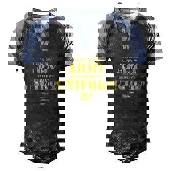 This Is My Army Retirement Uniform Retired Military Army Graphic Design Printed Casual Daily Basic Men's Henley Shirt Raglan Sleeve 3D Print T-shirt - Thegiftio