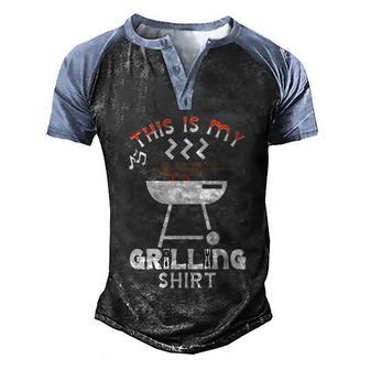 This Is My Grilling Gift Funny Fathers Day Bbq Grill Dad Funny Gift Graphic Design Printed Casual Daily Basic Men's Henley Shirt Raglan Sleeve 3D Print T-shirt - Thegiftio UK
