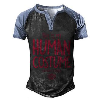 This Is My Human Costume Im Really A Robot Graphic Design Printed Casual Daily Basic Men's Henley Shirt Raglan Sleeve 3D Print T-shirt - Thegiftio UK