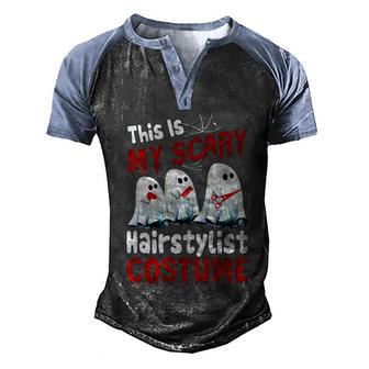 This Is My Scary Hairstylist Costume Funny Halloween Ghosts Graphic Design Printed Casual Daily Basic Men's Henley Shirt Raglan Sleeve 3D Print T-shirt - Thegiftio UK