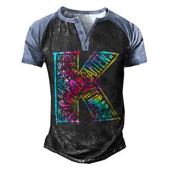 Tie Dye Typography Kindergarten Teacher Back To School Men's Henley Shirt Raglan Sleeve 3D Print T-shirt - Thegiftio UK