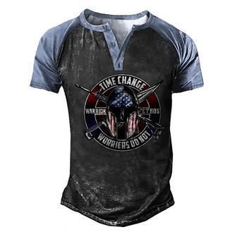 Time Change Warrior Ethos Worriers Do Not Graphic Design Printed Casual Daily Basic Men's Henley Shirt Raglan Sleeve 3D Print T-shirt - Thegiftio UK