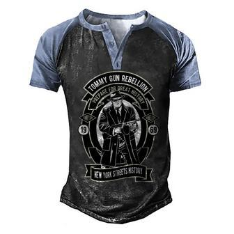 Tommy Gun Graphic Design Printed Casual Daily Basic Men's Henley Shirt Raglan Sleeve 3D Print T-shirt - Thegiftio UK