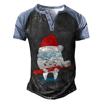Tooth Santa Christmas Cute Xcool Giftmas Dental Assistant Hygienist Gift Men's Henley Shirt Raglan Sleeve 3D Print T-shirt - Thegiftio UK