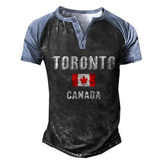 Toronto Canada Retro Vintage National Pride Gift Souvenir Gift Men's Henley Shirt Raglan Sleeve 3D Print T-shirt - Monsterry