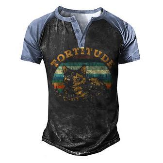 Tortitude Cat Torties Are Feisty Tortoiseshell Kitty Men's Henley Shirt Raglan Sleeve 3D Print T-shirt - Thegiftio UK