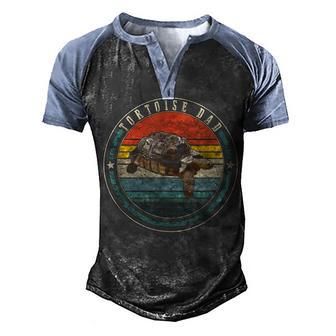 Tortoise Dad Sulcata Tortoise Save The Turtle Reptile Father Men's Henley Shirt Raglan Sleeve 3D Print T-shirt - Thegiftio UK